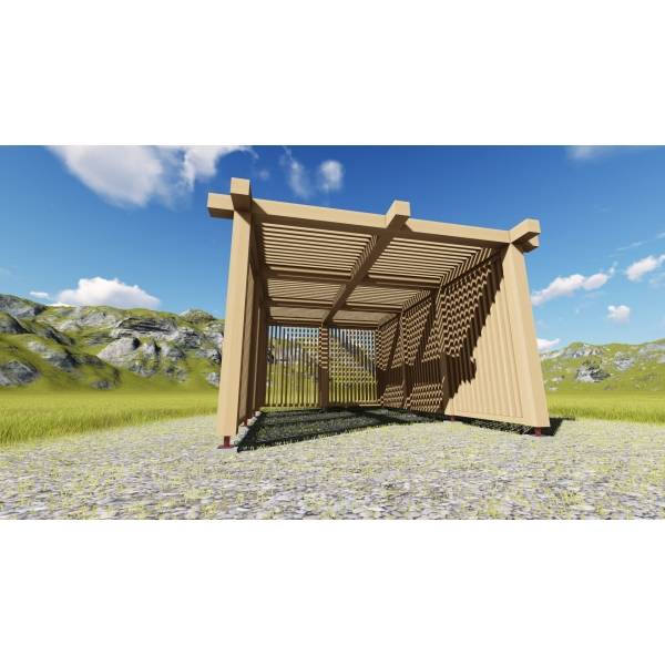 PERGOLA - MODÈLE RUSTIK - 3,4 X 4,7 M